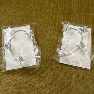Silver Butterfly Ear Cuffs